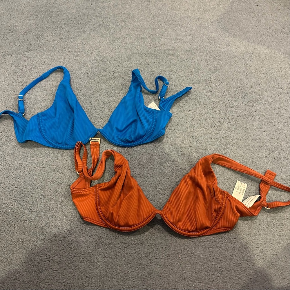 Hollister Blue and Orange Bikini Set
